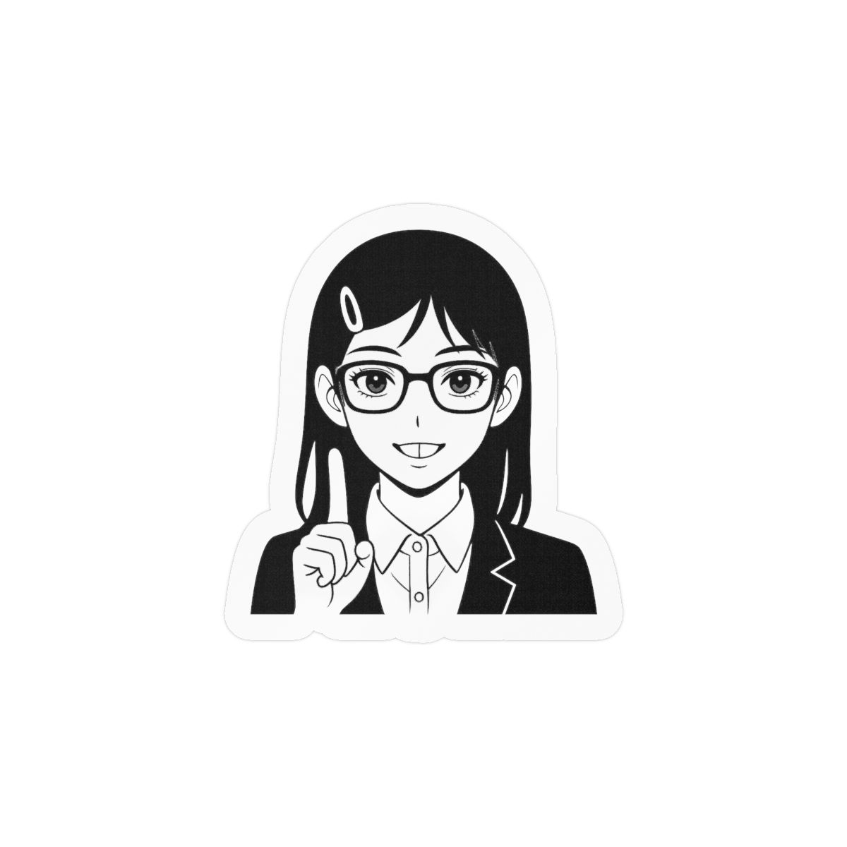 Nerd Asa Sticker | Cute Geek Vinyl Decal - alternate angle 1, merchandise