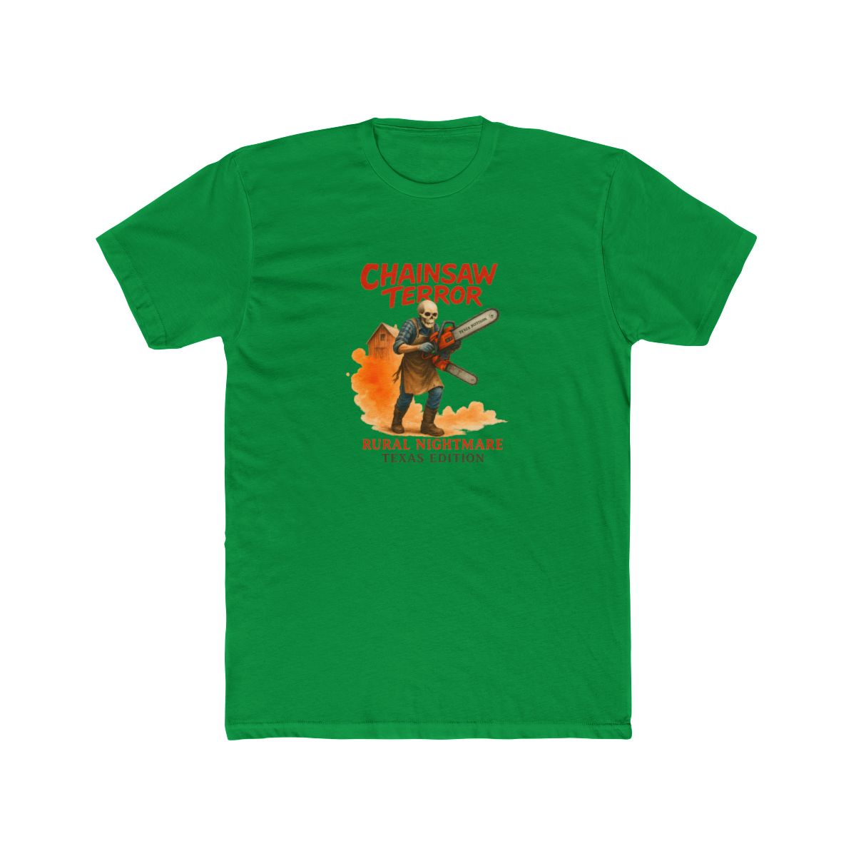 Chainsaw Terror Rural Nightmare Horror Design T-Shirt