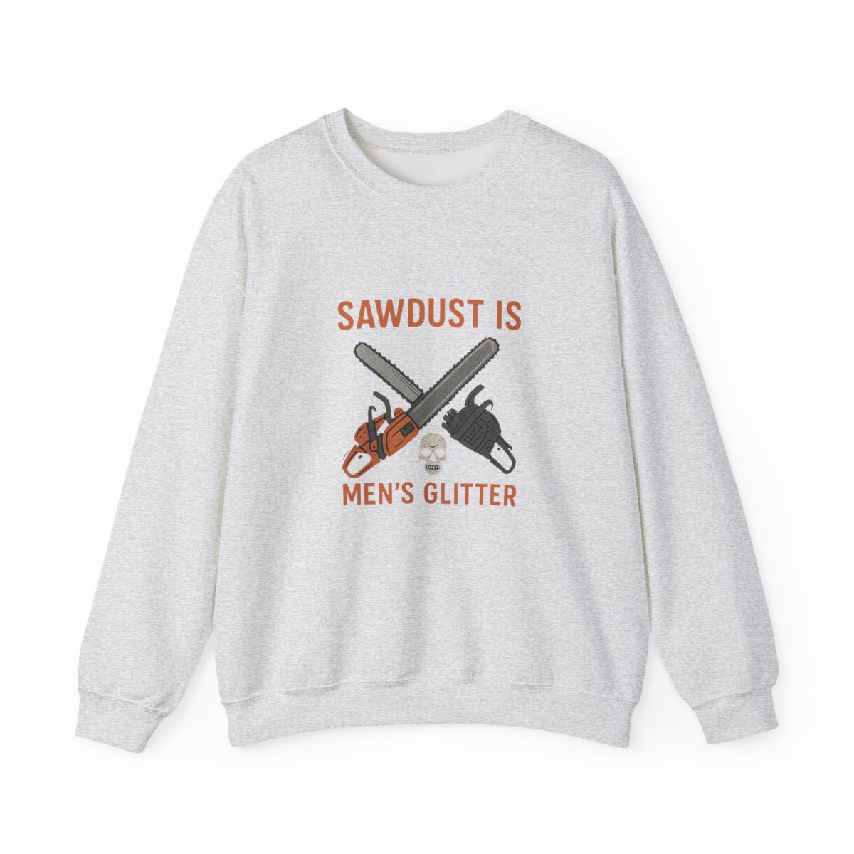 Sustainable Stanley/Stella Radder Oversized Organic Sweatshirt Sawdust Is Glitter: Chainsaw Humor & Skull - alternate angle 2, merchandise