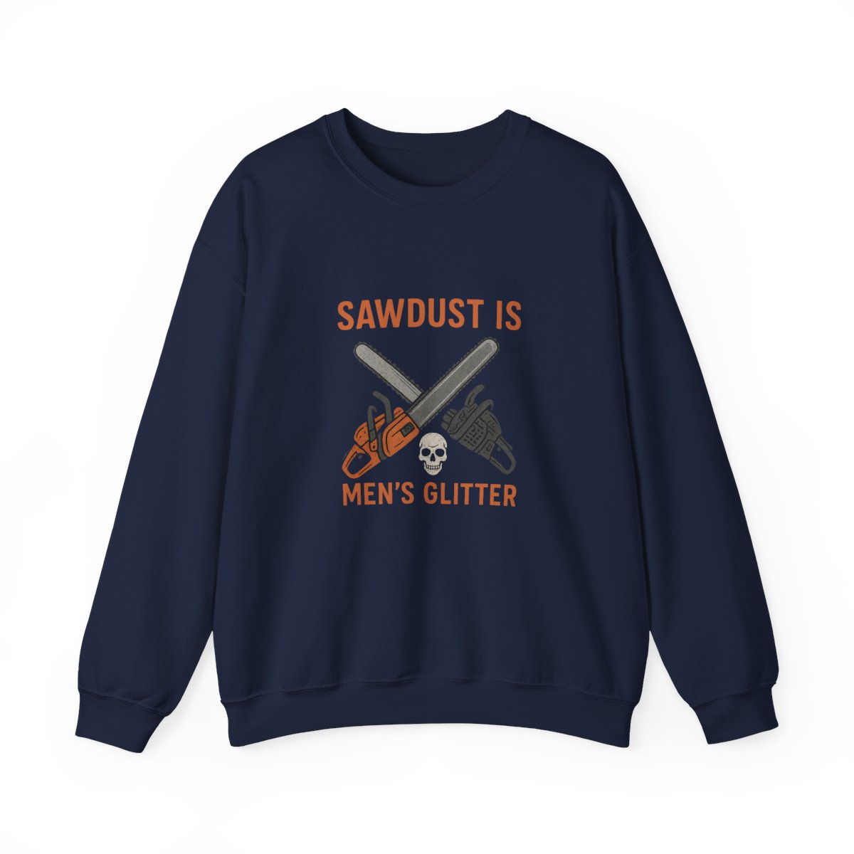 Sustainable Stanley/Stella Radder Oversized Organic Sweatshirt Sawdust Is Glitter: Chainsaw Humor & Skull - alternate angle 3, merchandise