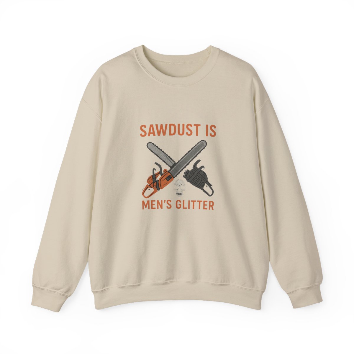 Sustainable Stanley/Stella Radder Oversized Organic Sweatshirt Sawdust Is Glitter: Chainsaw Humor & Skull - alternate angle 4, merchandise