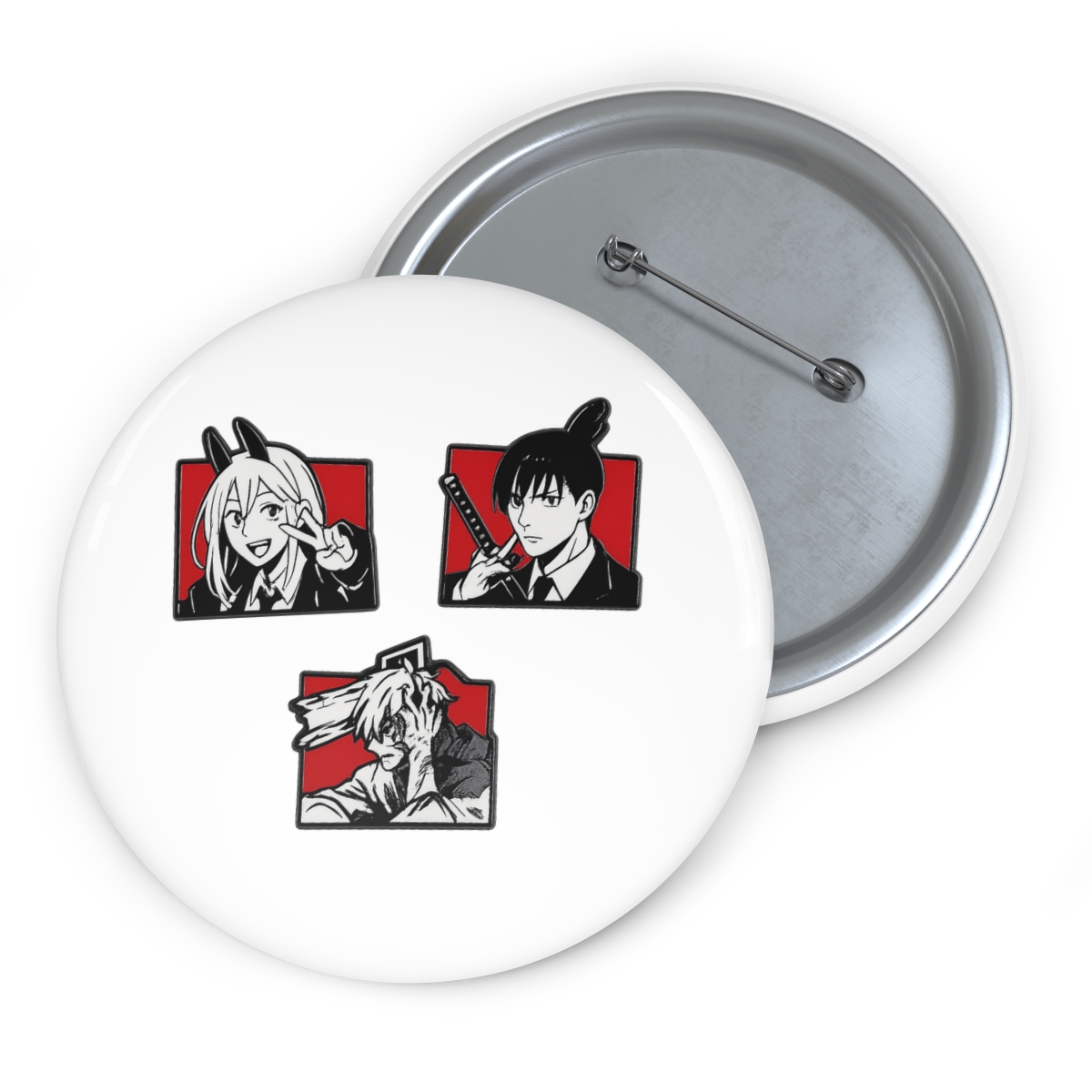 Aki Denji Devil Duo | Chainsaw Man Pins, Enamel Brooch, Anime Fan Badge - alternate angle 2, merchandise