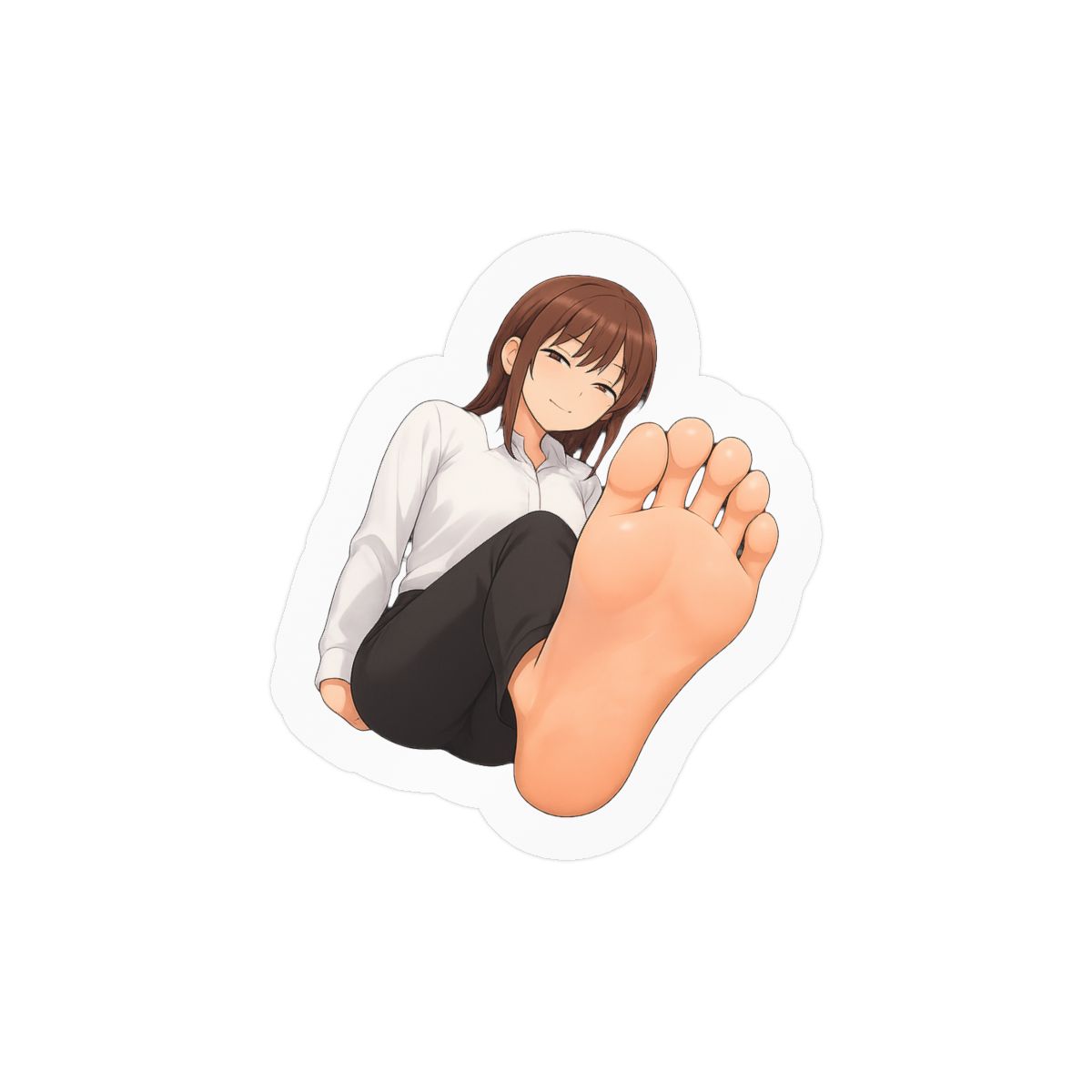 Makima Waifu Feet Pose | Chainsaw Man Sticker, Anime Waifu Decal, Manga Fan Gift