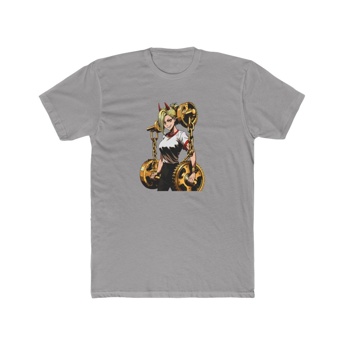Powerlifting Power Chainsaw Man Fan Art T Shirt - alternate angle 2, merchandise