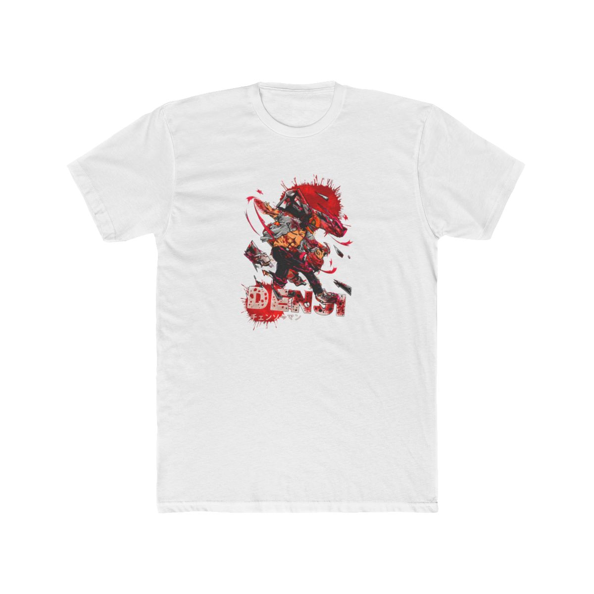 Denji Chainsaw Man Abstract Splatter Art T Shirt - alternate angle 2, merchandise
