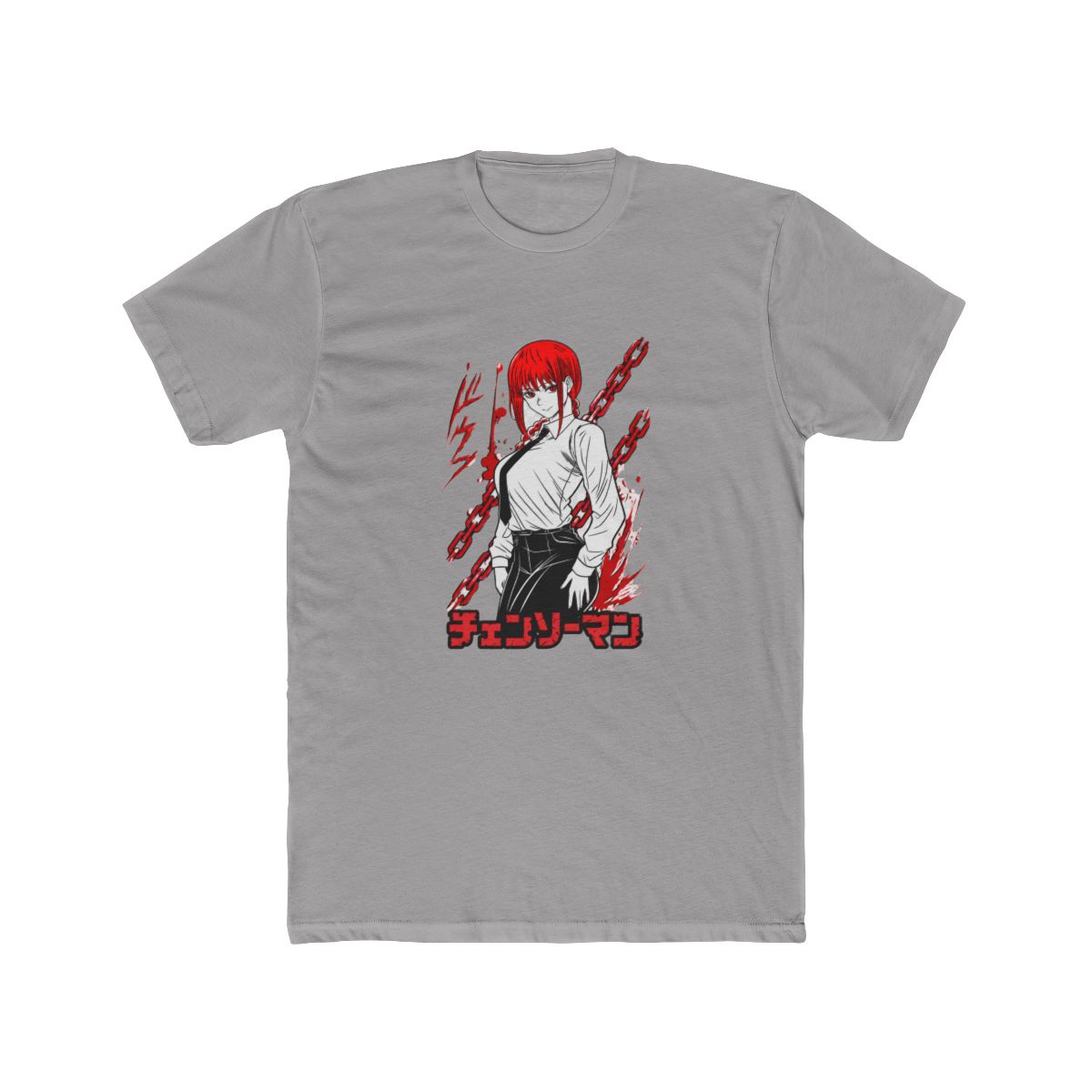 Makima Chainsaw Man Red Chains Border Art T Shirt - alternate angle 3, merchandise