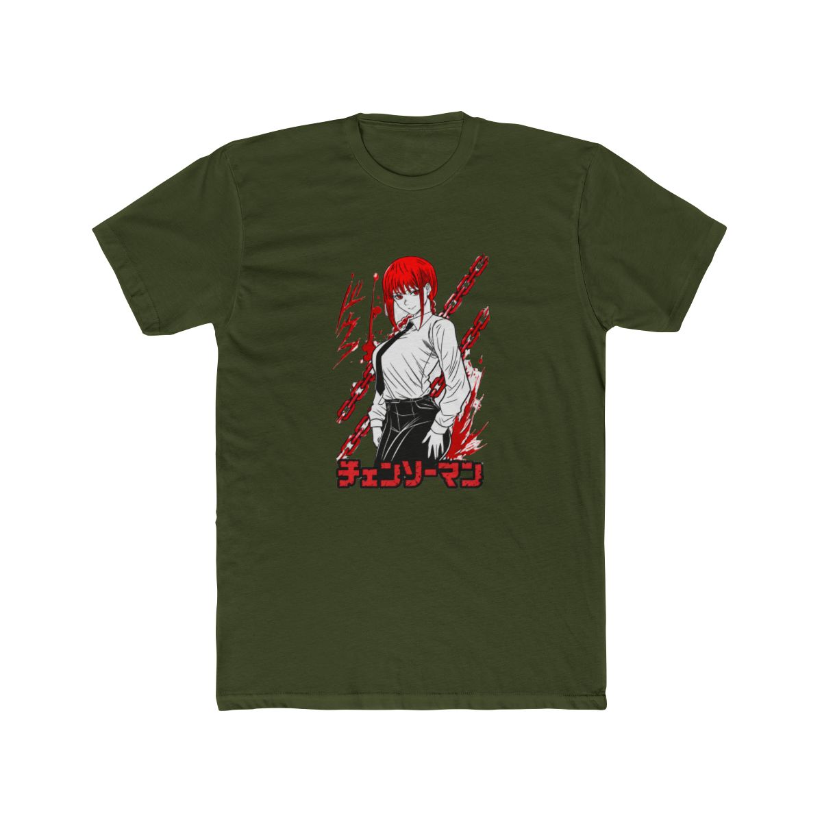 Makima Chainsaw Man Red Chains Border Art T Shirt - alternate angle 5, merchandise