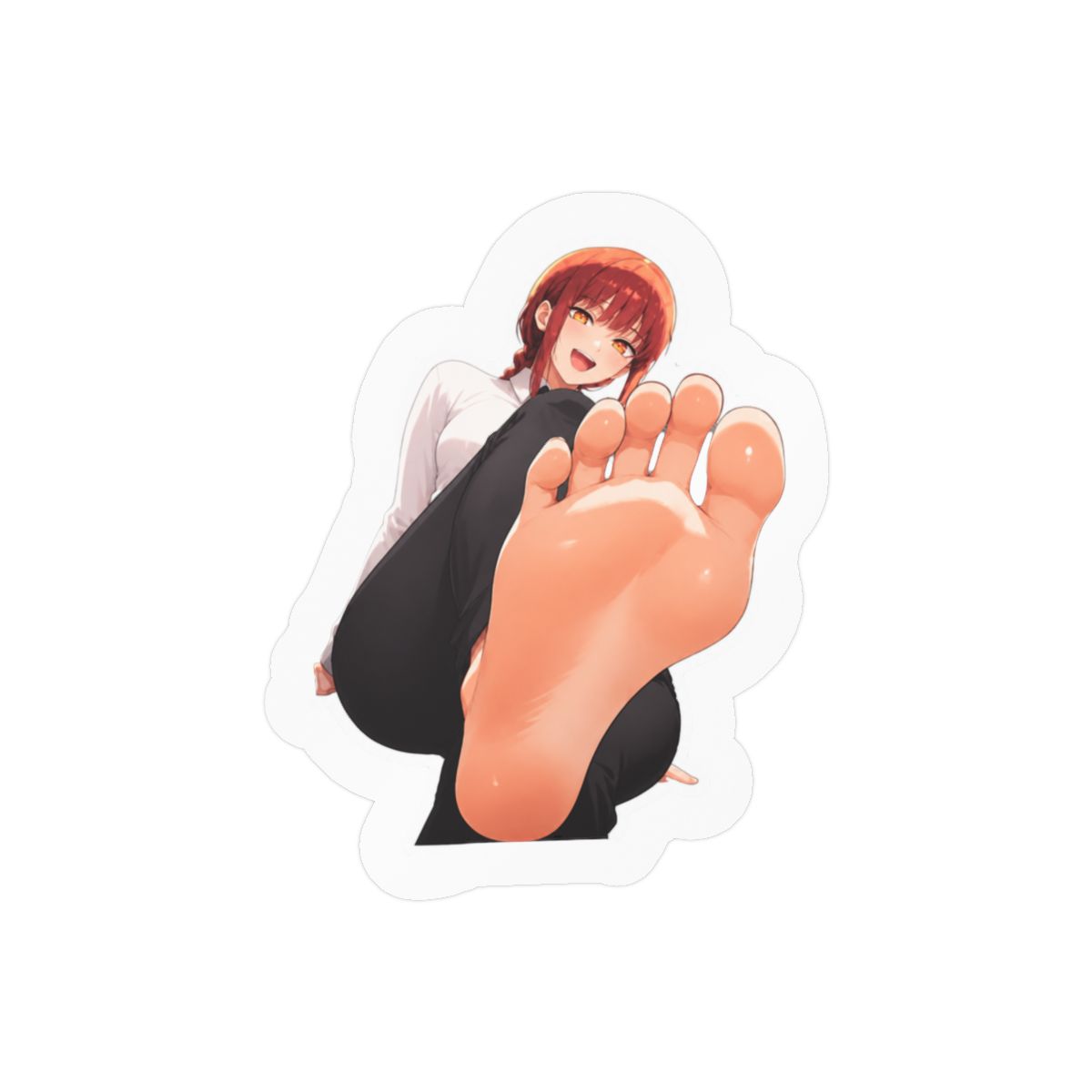 Makima Sticker | Chainsaw Man | Cute Waifu Anime Girl with Beautiful Feet | Stunning Legs | Waterproof Matte Vinyl Die Cut Decal - Official stickers merchandise