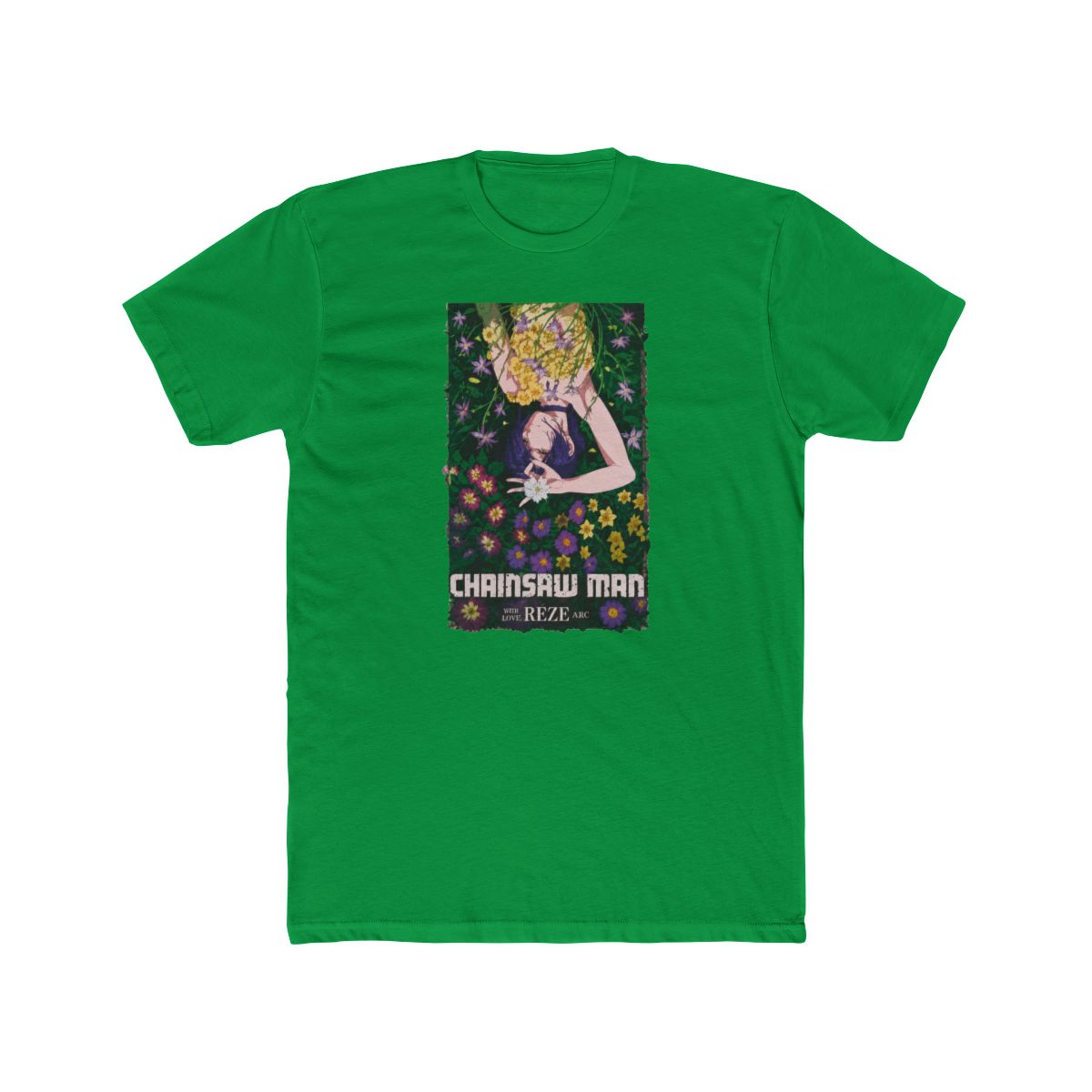 Chainsaw Man The Movie: Reze Arc Flower Dark Wash T Shirt - alternate angle 3, merchandise