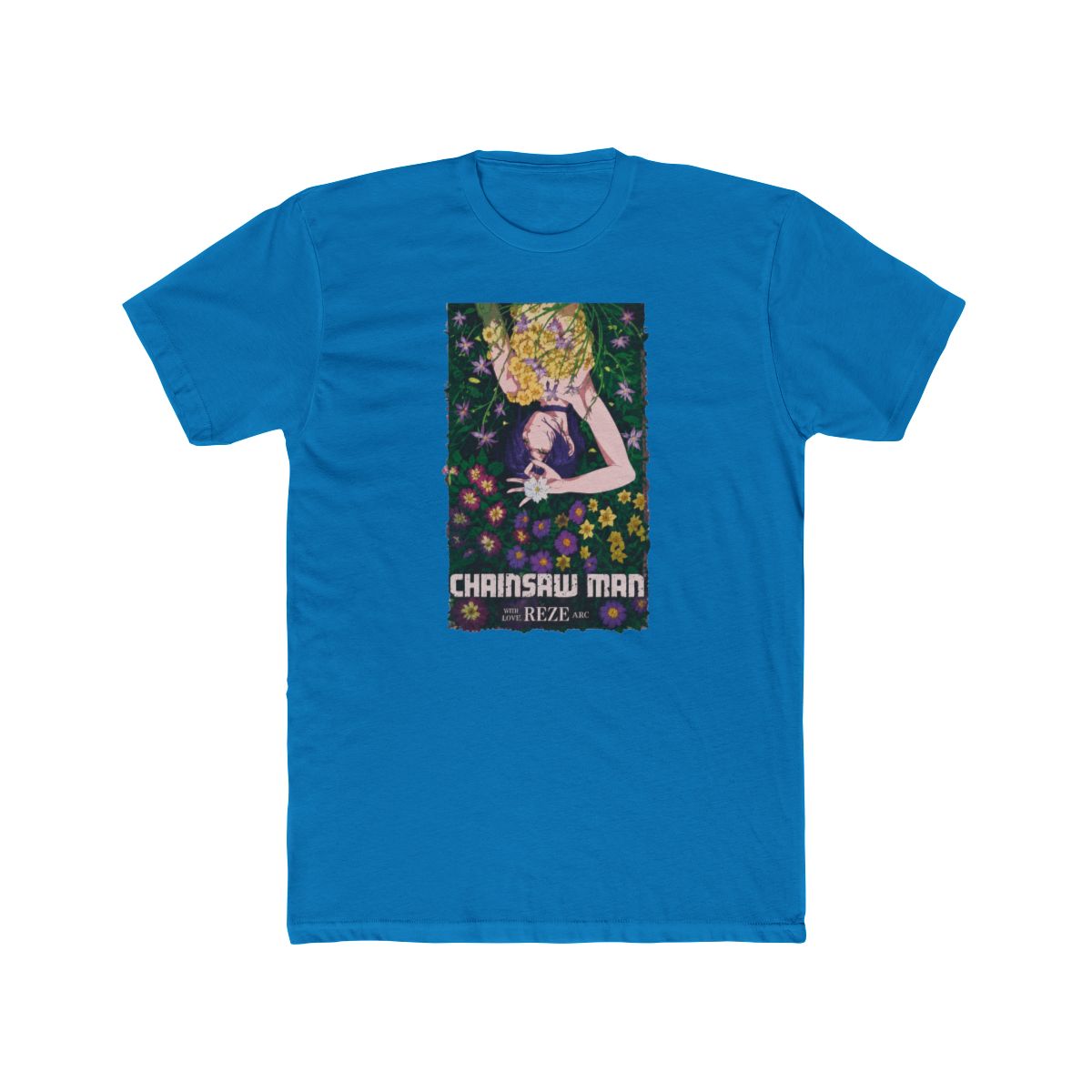 Chainsaw Man The Movie: Reze Arc Flower Dark Wash T Shirt - alternate angle 2, merchandise