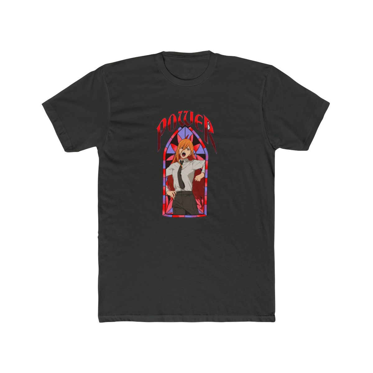 Chainsaw Man Power Stained Glass Portrait T Shirt - alternate angle 5, merchandise