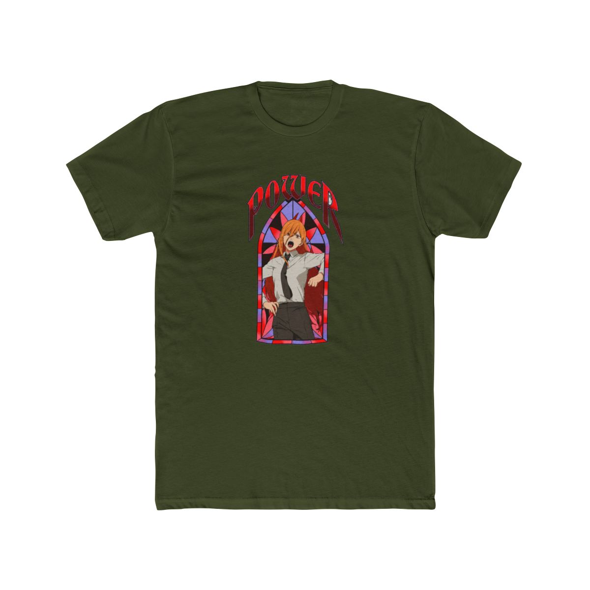 Chainsaw Man Power Stained Glass Portrait T Shirt - alternate angle 4, merchandise