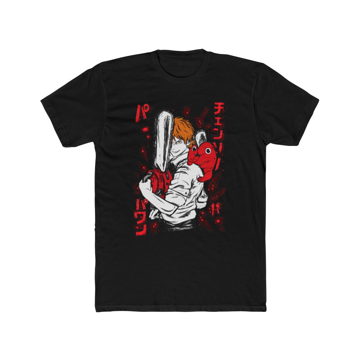 valentine shirts Denji x Pochita Chainsaw Man Vintage Washed Oversize Tee, Heavy Cotton Double Printed Anime Manga Graphic T Shirt, Retro Devil Hunter Streetwear Top, Movie Inspired Chainsaw Man Merch
