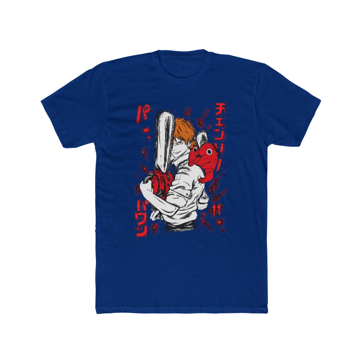 valentine shirts Denji x Pochita Chainsaw Man Vintage Washed Oversize Tee, Heavy Cotton Double Printed Anime Manga Graphic T Shirt, Retro Devil Hunter Streetwear Top, Movie Inspired Chainsaw Man Merch - alternate angle 3, merchandise