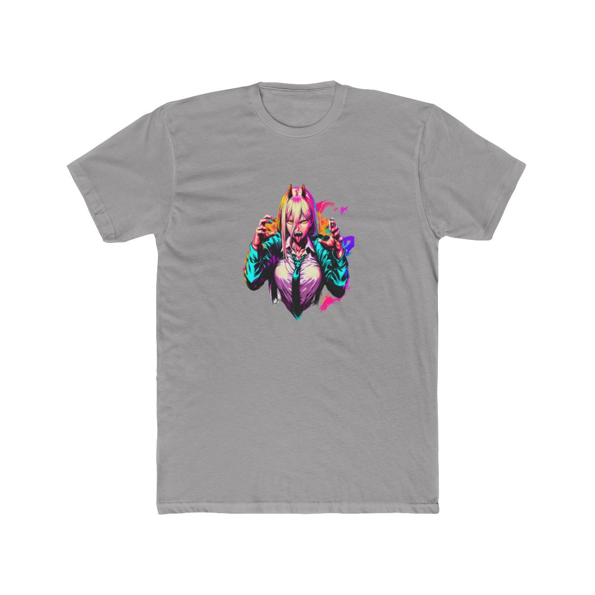 Power Chainsaw Man Vibrant Pop Art T Shirt - alternate angle 2, merchandise