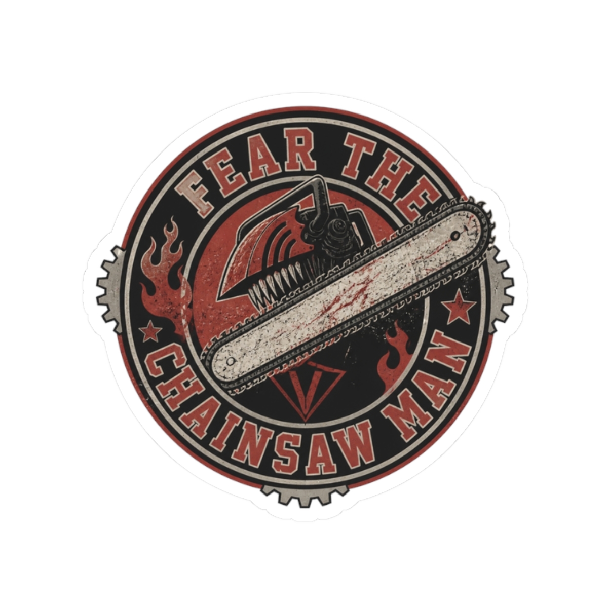 Chainsaw Man "Fear the Chainsaw Man" Sticker - alternate angle 2, merchandise