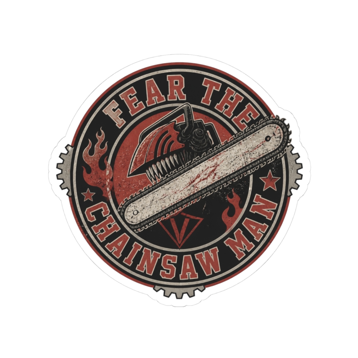 Chainsaw Man "Fear the Chainsaw Man" Sticker - alternate angle 1, merchandise