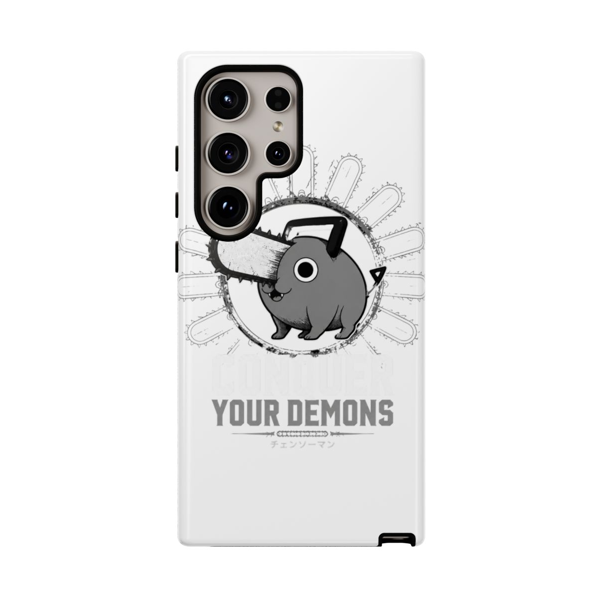 Chainsaw Man "CONQUER YOUR DEMONS" Phone Case - alternate angle 2, merchandise
