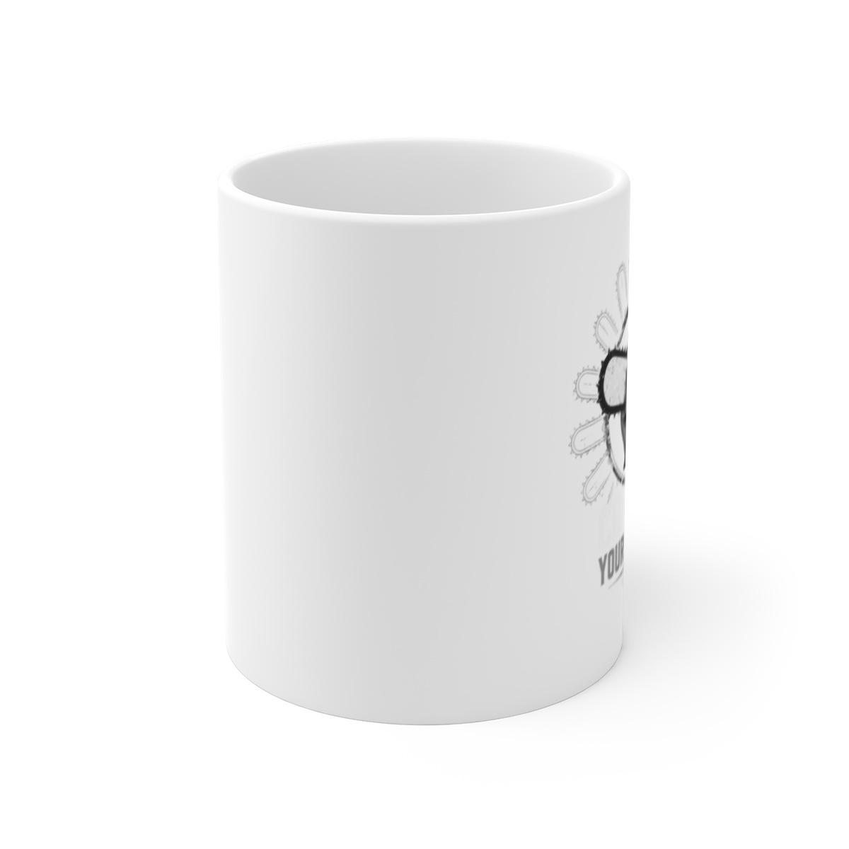Chainsaw Man "CONQUER YOUR DEMONS" White Mug - alternate angle 1, merchandise