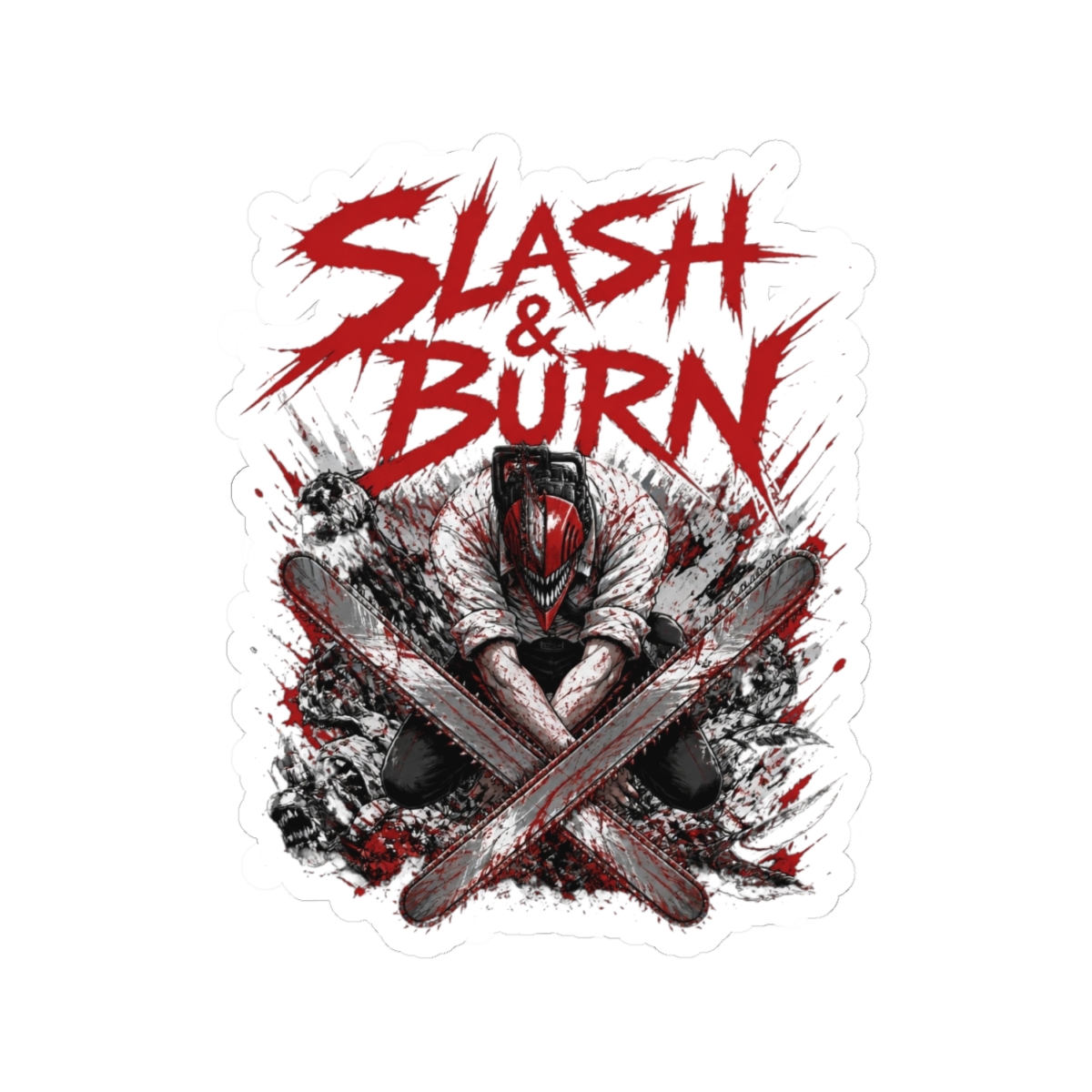 Chainsaw Man "Slash & Burn" Sticker - alternate angle 1, merchandise