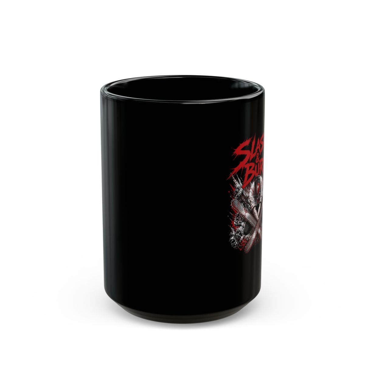 Chainsaw Man "Slash & Burn" Black Mug - alternate angle 2, merchandise