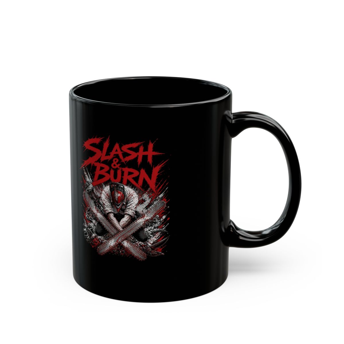 Chainsaw Man "Slash & Burn" Black Mug